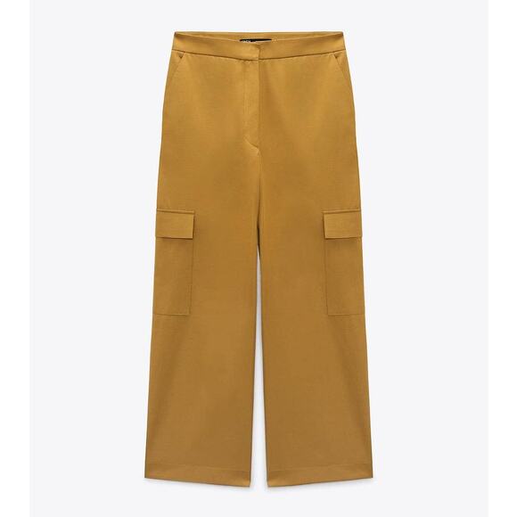 Zara High Waisted Straight Leg Cargo Pants in Toffee - Picture 4 of 12
